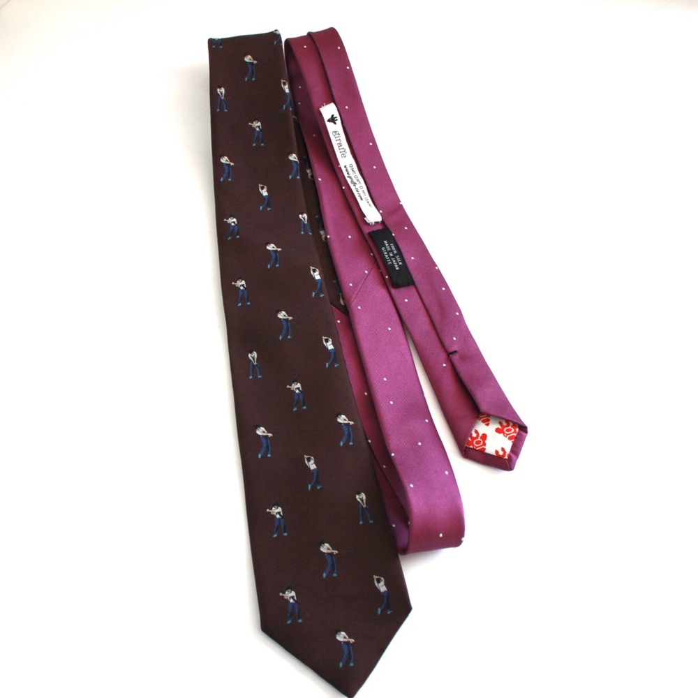 Japanese Silk Golf Swing Color Block Tie